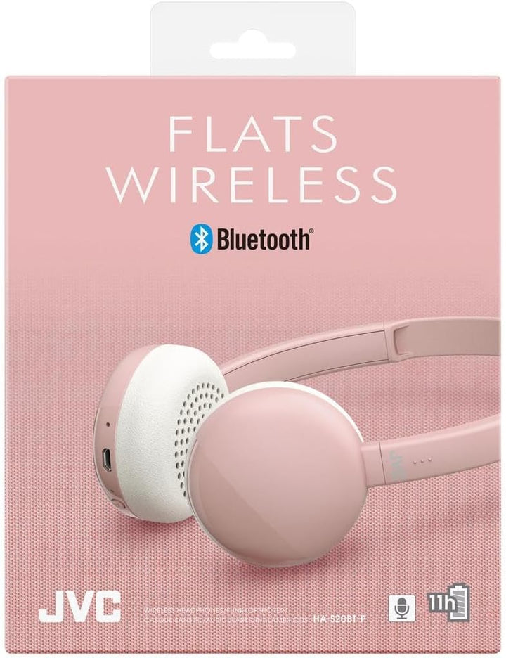 JVC HA-S20BT-P-E Bluetooth On-Ear Kopfhörer mit 3-Tasten-Bedienung Rosa, rosa