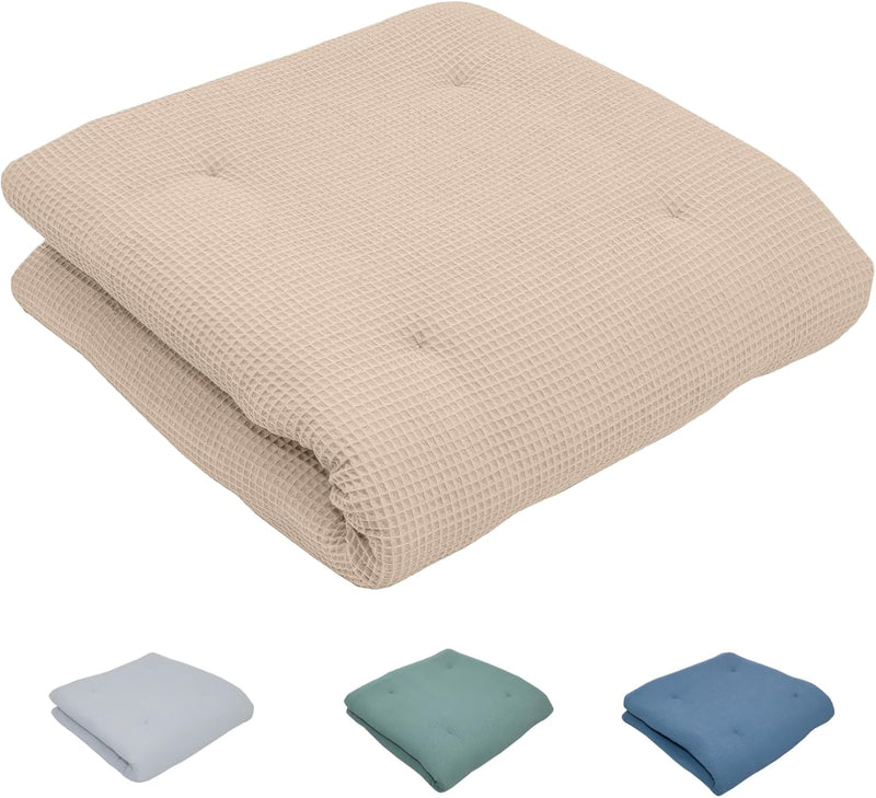 ULLENBOOM Baby Krabbeldecke 100x100 cm gepolstert in Sand (Made in EU) - Krabbeldecke für Baby mit 1
