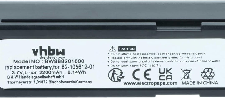 vhbw Akku Ersatz für Zebra 82-166537-01, BTRY-36IAB0E-00 für Barcodescanner POS (2200mAh, 3,7V, Li-I