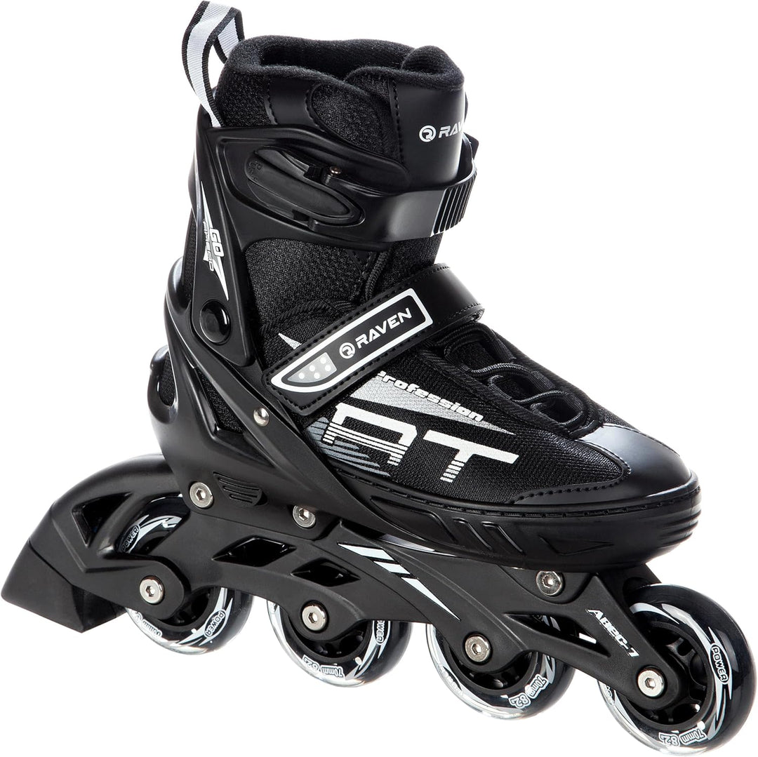 3in1 Inline Skates Inliner Triskates Rollschuhe Raven Profession 31-35(20,5cm-23cm) Schwarz, 31-35(2