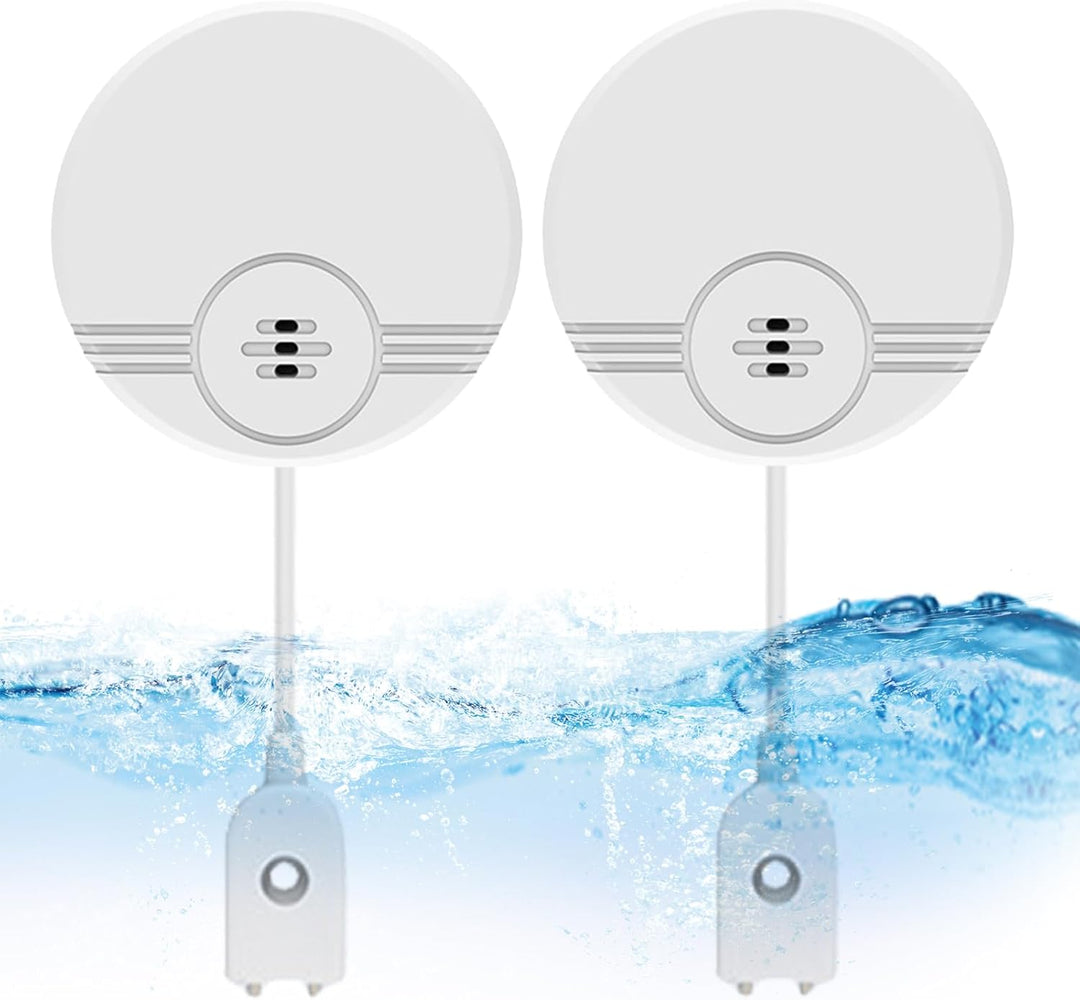 2er Pack Wassermelder: Wasseralarm, Wassersensor Wasserdetektor, 135 dB Wasserwächter Wasser Alarm,