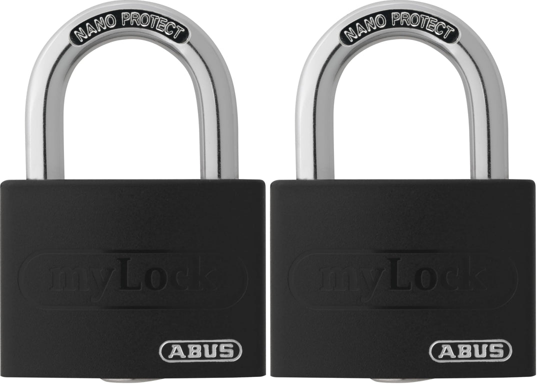 ABUS Vorhängeschloss T65AL/40 myLOCK - individuell beschreibbar - Spindschloss - massiver Aluminium-