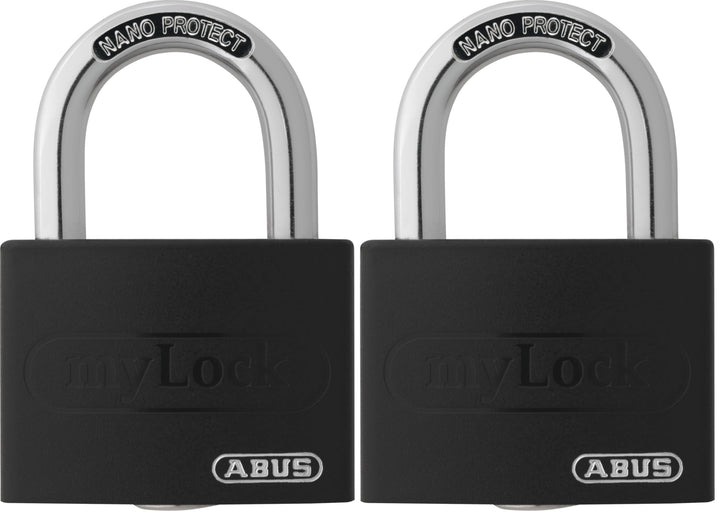 ABUS Vorhängeschloss T65AL/40 myLOCK - individuell beschreibbar - Spindschloss - massiver Aluminium-
