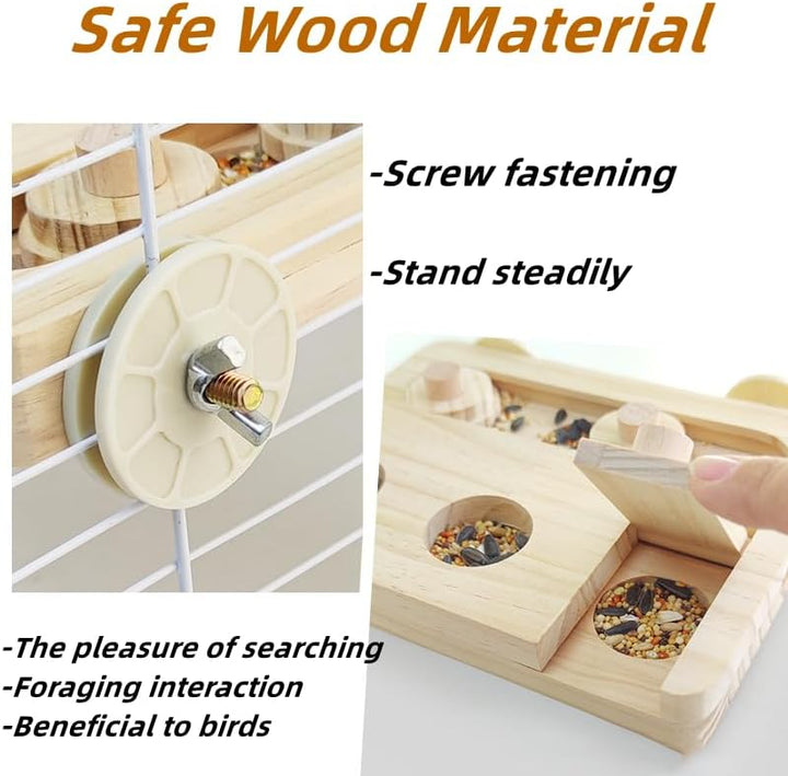 Holz Vogel Futter Puzzle Spielzeug für Papageien,Sittich, Nymphensittich,Sonne Conures-Vögel Interak