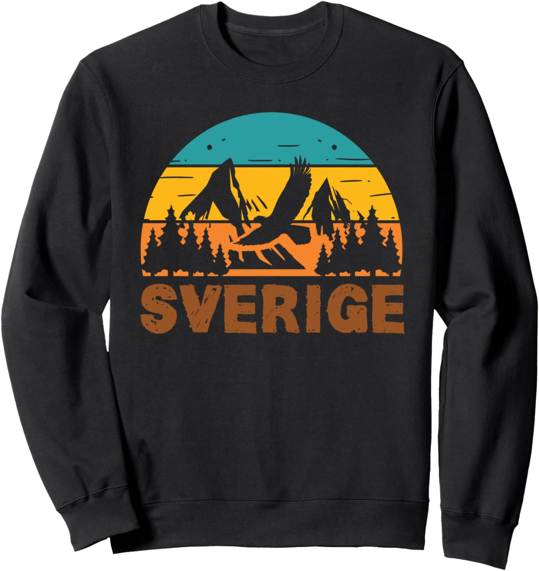 Retro Sverige Berge Natur Schweden Sweatshirt