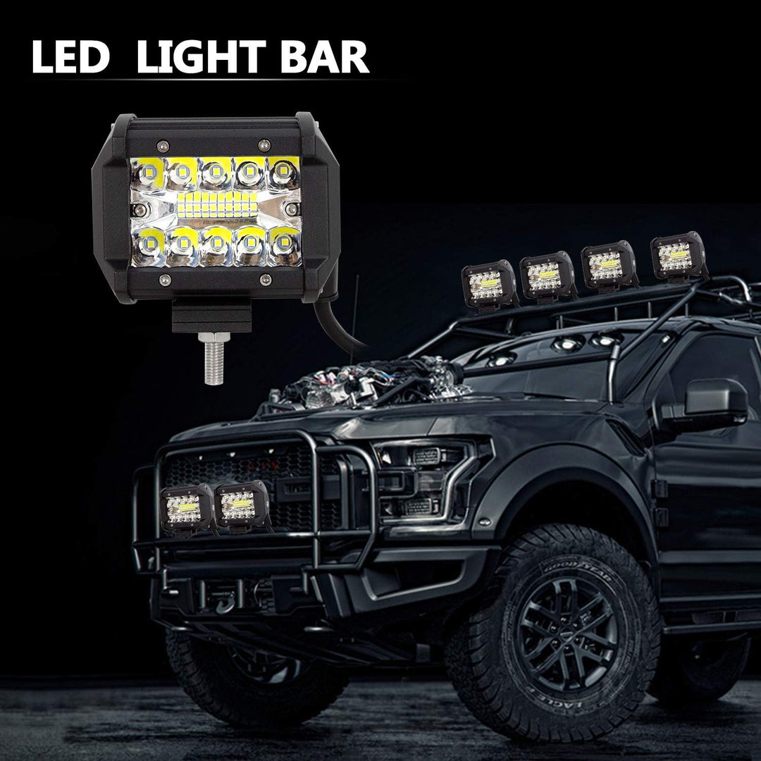 RIGIDON 2Pcs 4 Zoll 10cm 60W LED Scheinwerfer mit 12V Kabelbaum, Led Arbeitslichtleiste Arbeitslicht