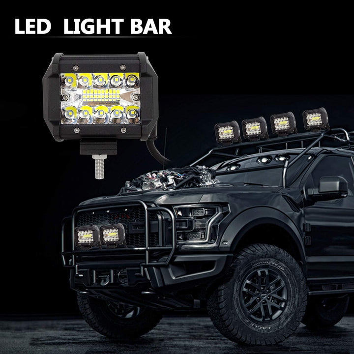 RIGIDON 2Pcs 4 Zoll 10cm 60W LED Scheinwerfer mit 12V Kabelbaum, Led Arbeitslichtleiste Arbeitslicht