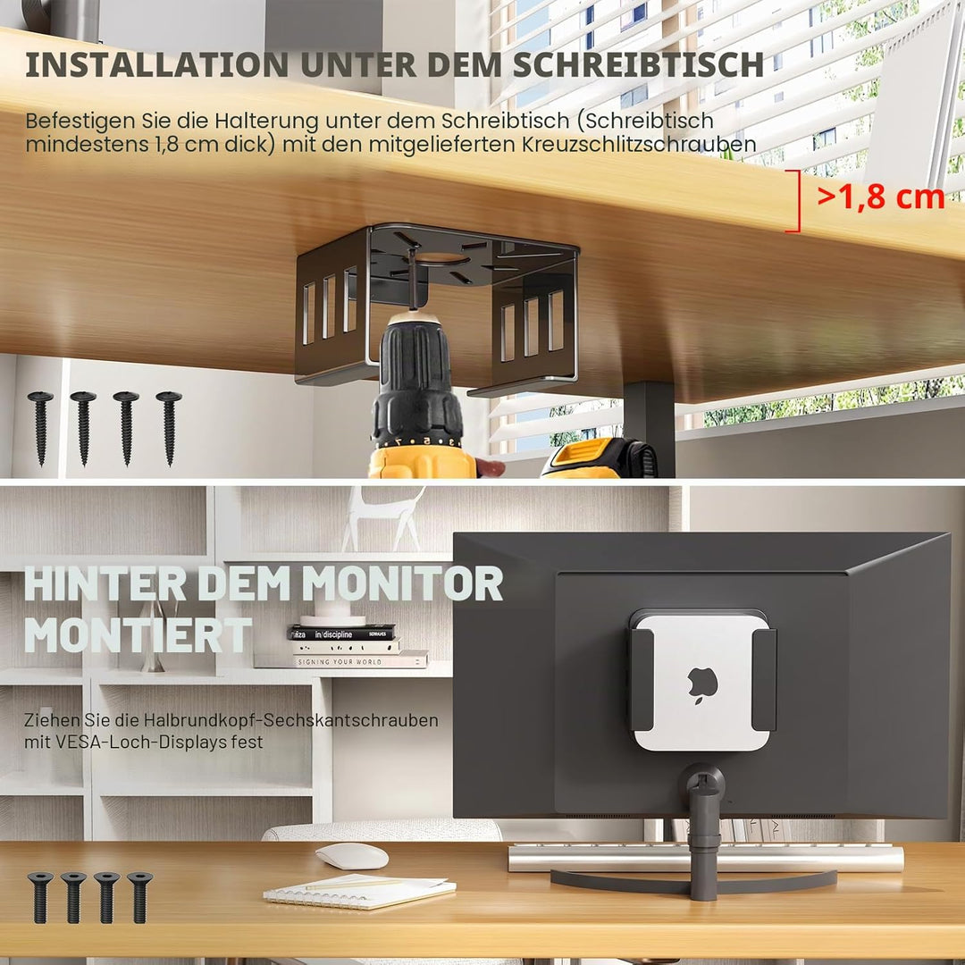 Mac mini M4 Ständer, Mac mini M4/M4 Pro 2024 VESA Halterung, Halterung hinter Monitor für Mac mini M