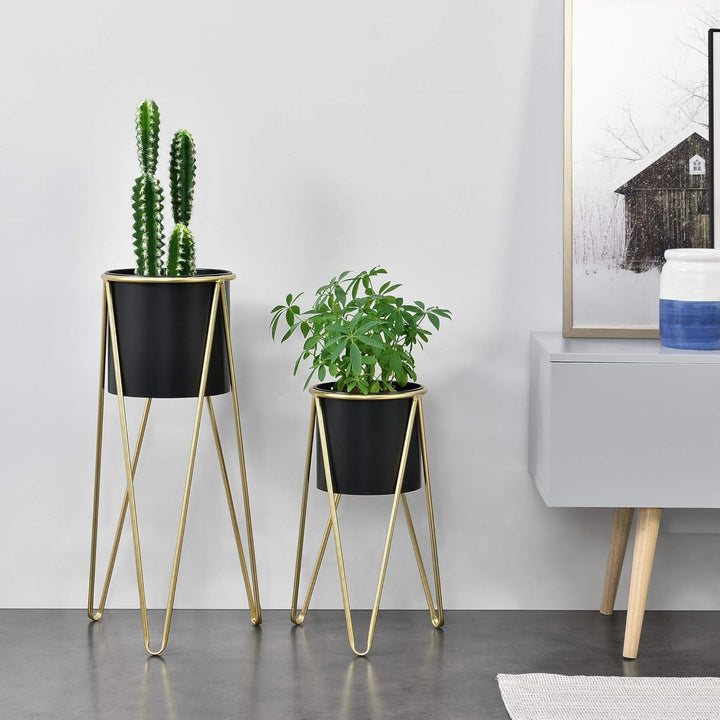 [en.casa] Pflanzständer im 2er Set Blumenständer aus Metall Blumentopf Ständer mit Übertopf Blumento