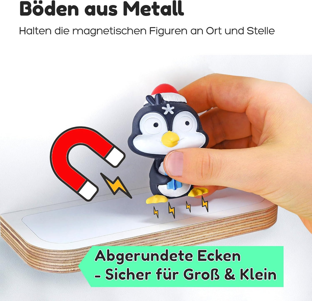 stadtecken Holzregal passend für Toniebox 2 I Geeignet für ca. 50 Tonies I Perfekte Aufbewahrung im