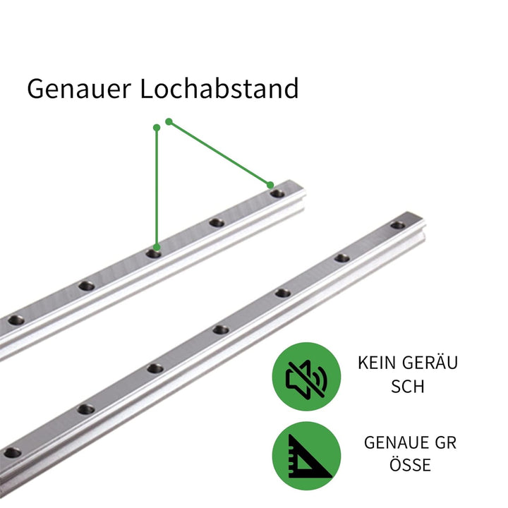 ONLISUM HGR15 300mm 2 Stück Linearschiene mit 4 Stück HGH15CA Lagerkissen Blöcke 15mm für DIY 3D Dru