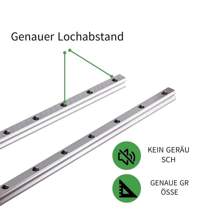 HGR15 1200mm 2 Stück Linearschiene mit 4 Stück HGH15CA Lagerkissen Blöcke 15mm für DIY 3D Drucker un