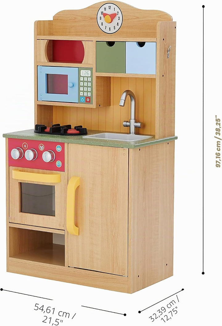 Teamson Kids Kinderküche Spielküche Holz Kinderspielküche Holzküche TD-11708A Mehrfarben, Mehrfarben