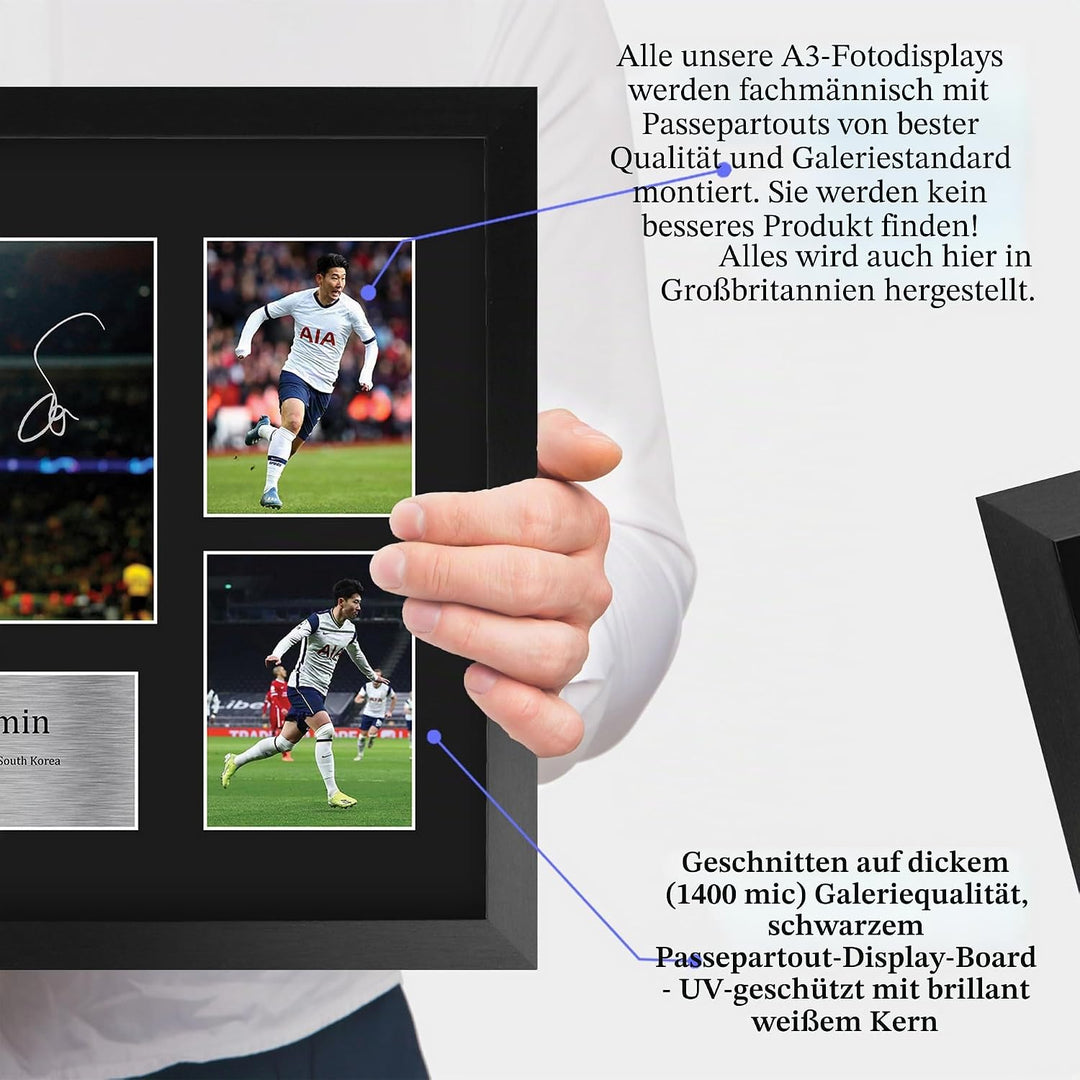 HWC Trading FR A3 Son Heung-min Tottenham Hotspurs Spurs Geschenke Gedruckt, Signiert Autogramm Bild