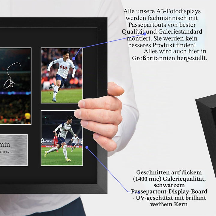 HWC Trading FR A3 Son Heung-min Tottenham Hotspurs Spurs Geschenke Gedruckt, Signiert Autogramm Bild