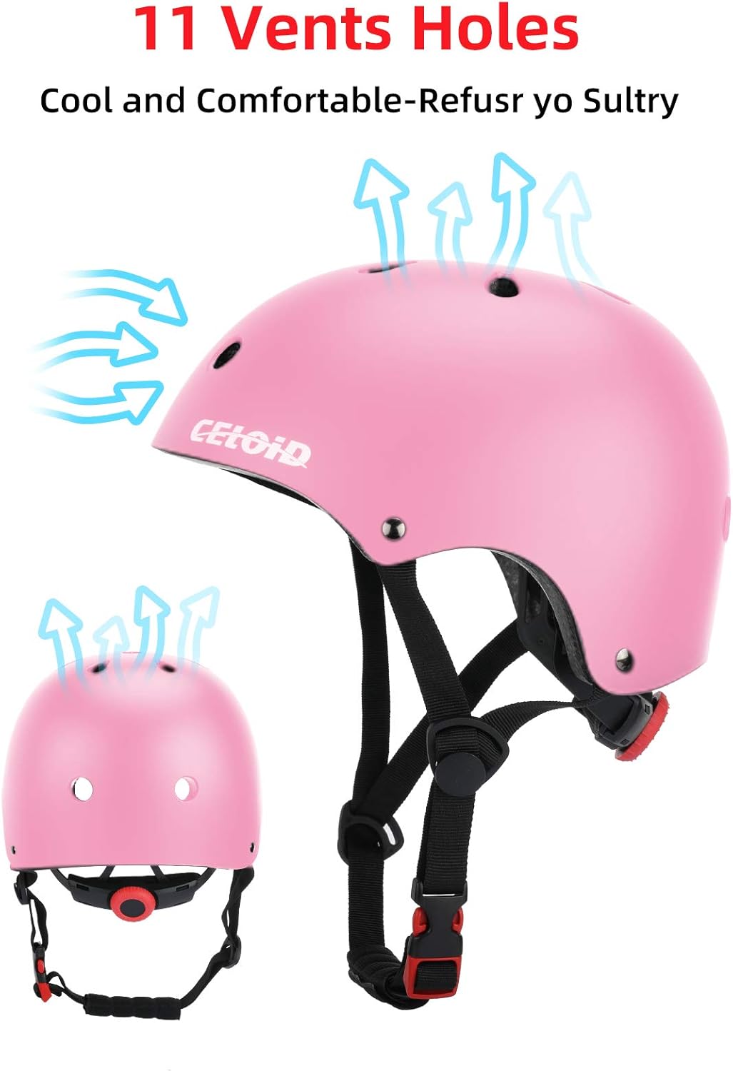CELOID Kinder Fahrradhelm, Kleinkind Skateboard Helme für Alter 3-5-8-10-16 Jahre Jungen Mädchen, ve