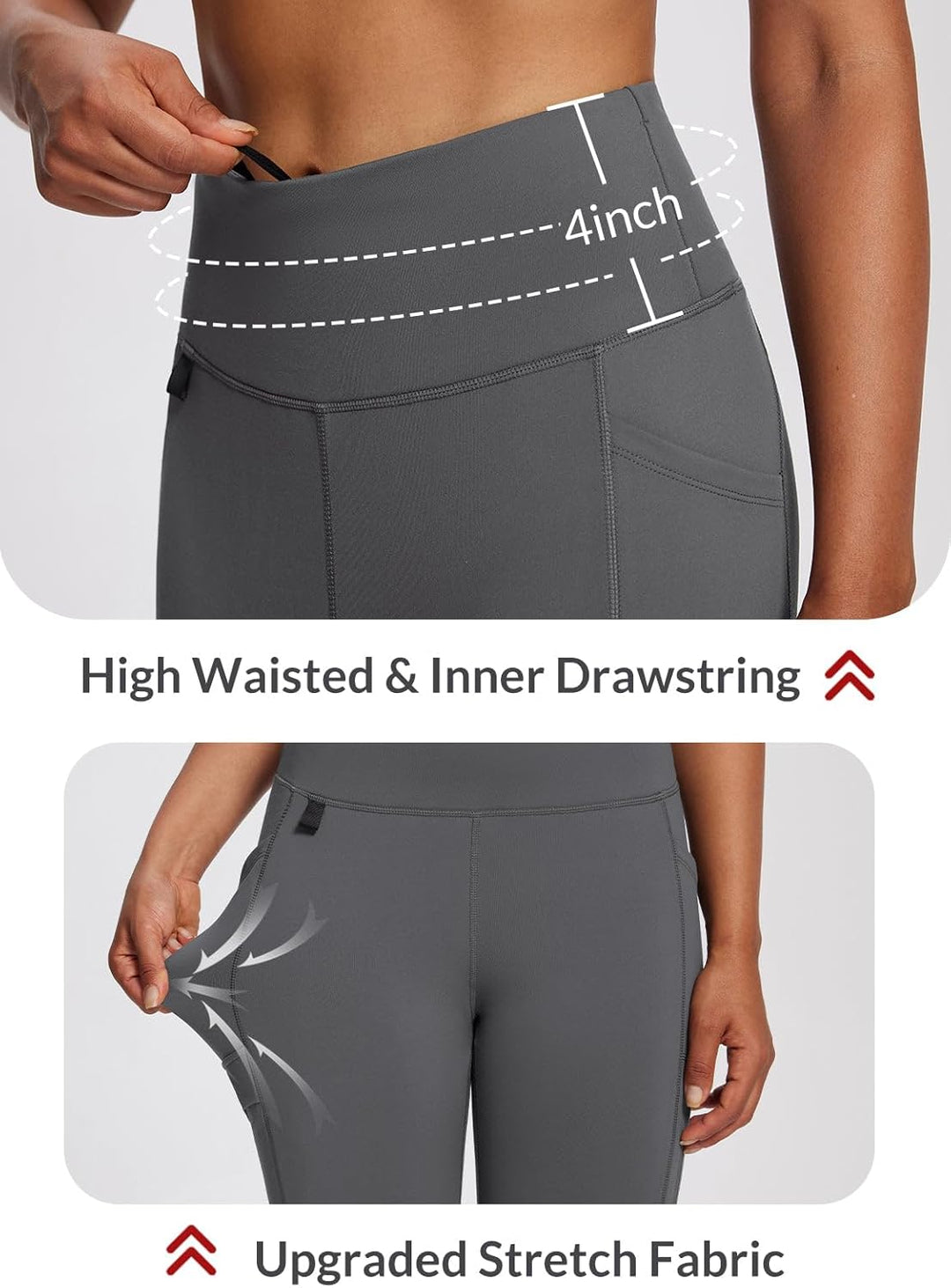 baleaf Damen Fleece gefütterte Leggings Wasserabweisend Hohe Taille Wanderleggings Thermo Leggings F