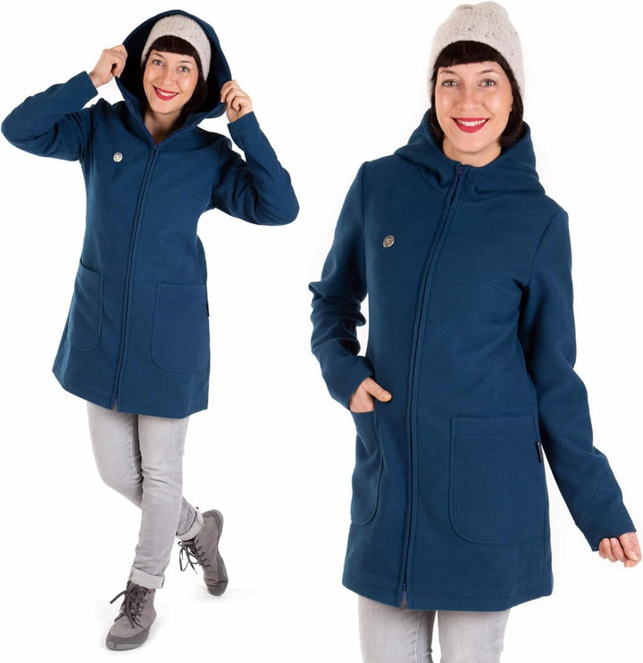 Viva la Mama - schicker Umstands- und Tragemantel für den Winter - VALENTIN L Petrolblau, L Petrolbl