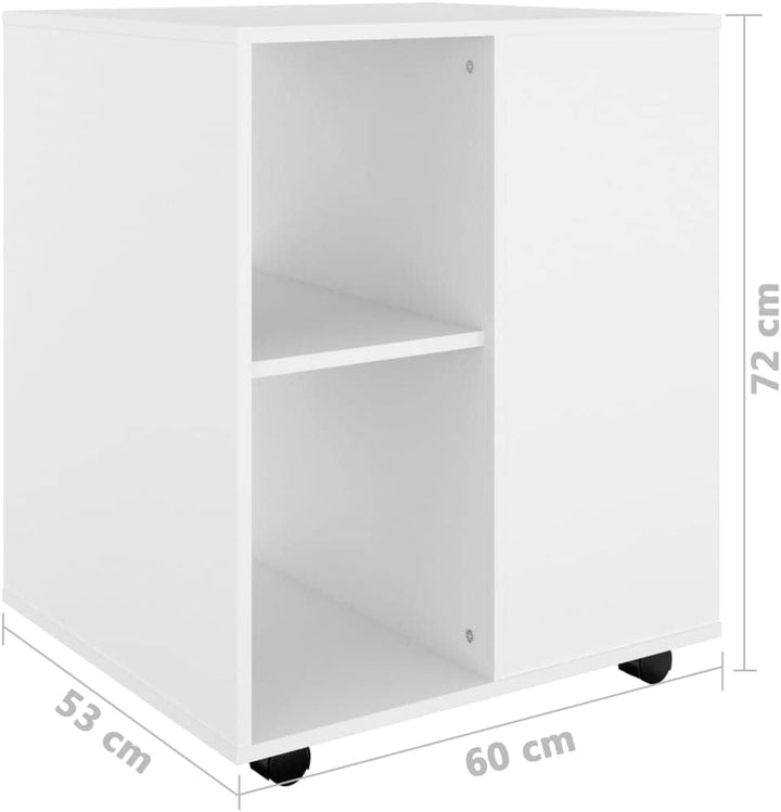 Mobiler Aktenschrank Lagerschrank aus Holzwerkstoff Beistellschrank mit Rollen für Wohnzimmer Schlaf