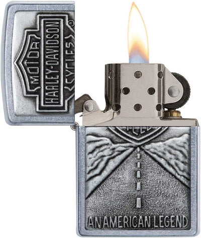 Zippo 1.330.014 Feuerzeuge Harley-Davidson American Legend Emblem - Chrom gebürstet