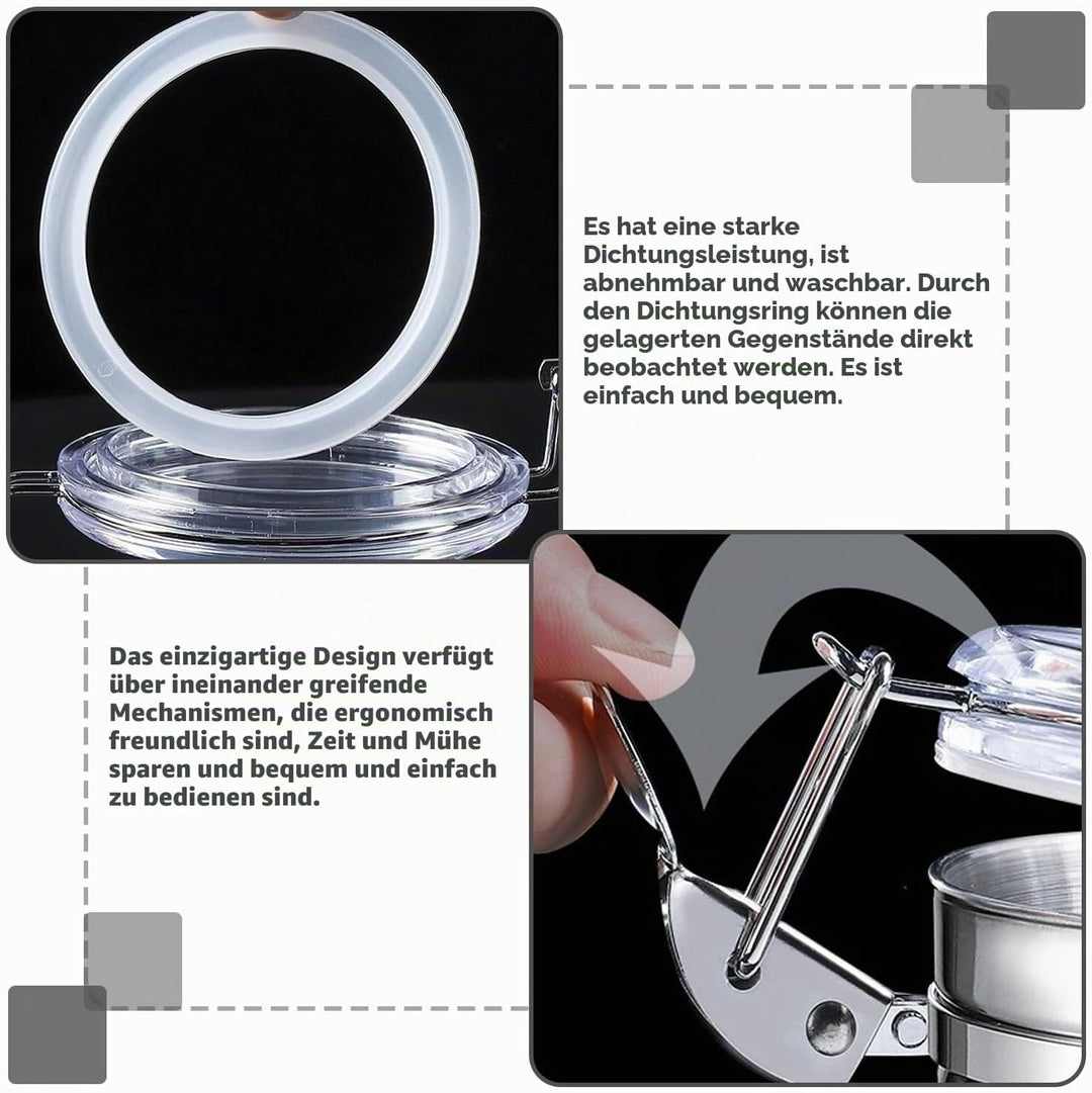 2 Stück Kaffeedose Luftdicht mit Deckel, 1110ML Edelstahl Kaffeebohnen Behälter, Kaffeebohnenbehälte