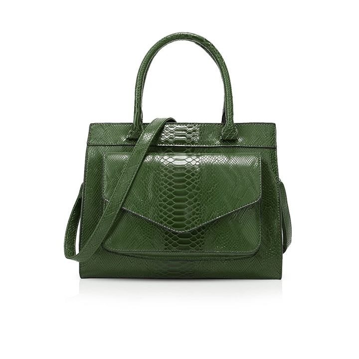 NICOLE & DORIS Damen Handtaschen Krokodil Handtasche Henkeltasche Lackiert Krokodil Top Griff Henkel