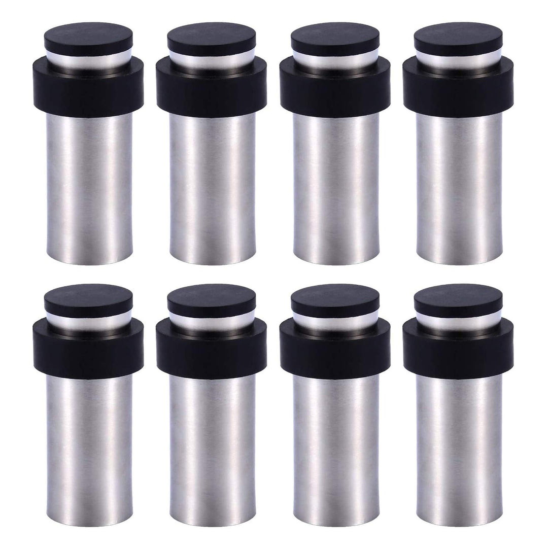 8 x Türstopper Höhe 85 mm Edelstahl mit Gummipuffer Wandmontage oder Bodenmontage 80mm, 80mm