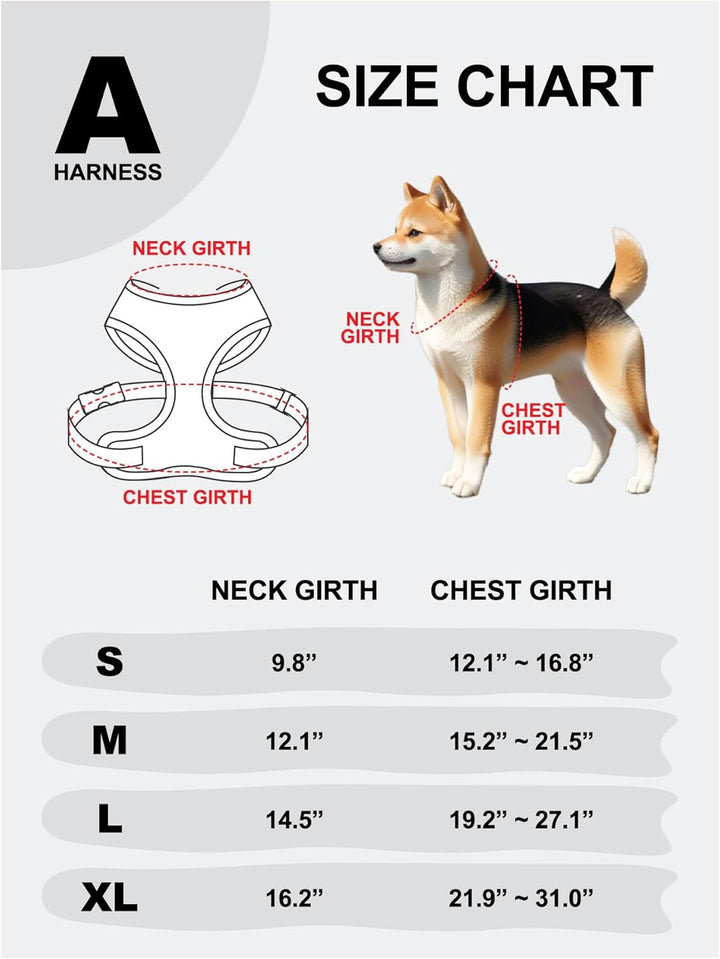 Puppia Corwin Hundegeschirr A (Over-The-Head), modisches Karomuster für Frühling und Sommer, kleine