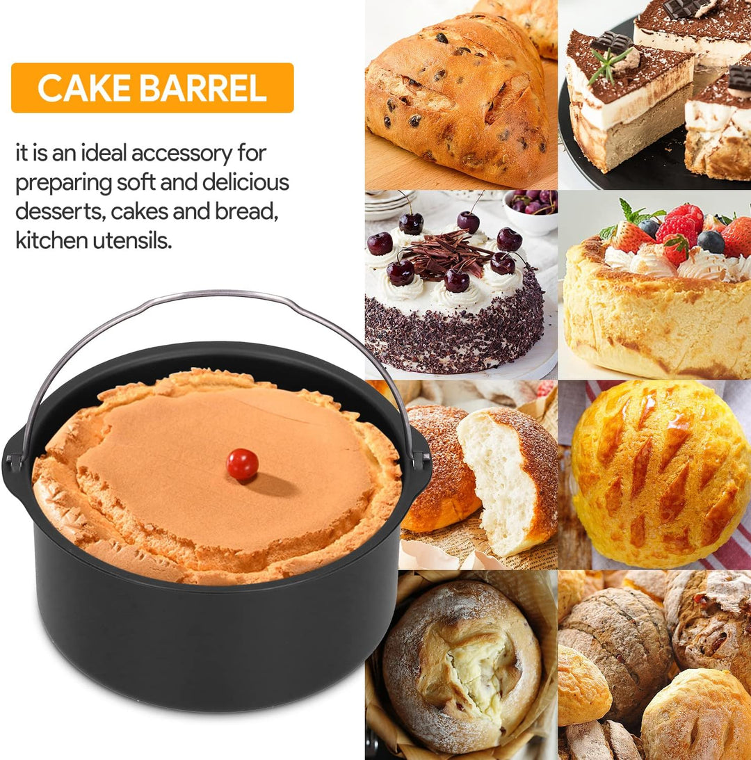 Kuchenform 7 Zoll Backform Antihaftbeschichtung für Luftfritteuse Kuchenform Luftfritteuse Zubehör B