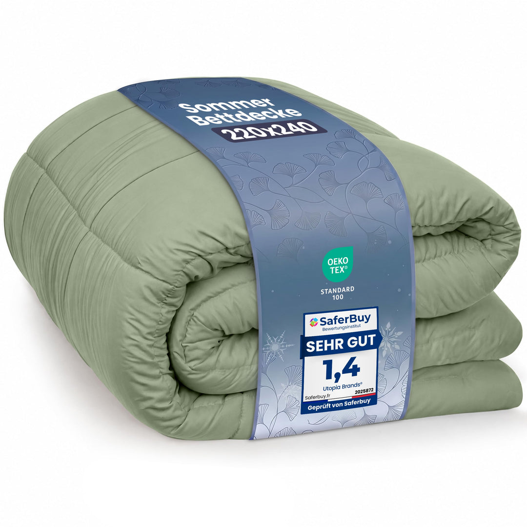 Utopia Bedding Bettdecke 220 x 240 cm, leichte Bettdecke mit Polyesterfüllung für 4 Jahreszeiten, Mi