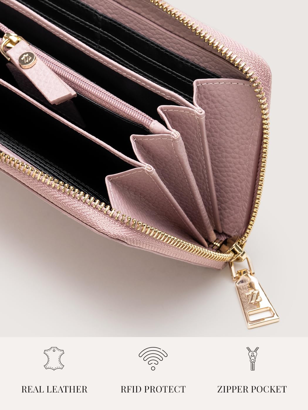 Lazarotti Bologna XL Leder Damen-Geldbörse & Handytasche (2-in-1) | 16 Kartenfächer | zum Umhängen m