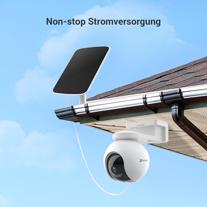 EZVIZ 6W Solarpanel mit Typ-C-Anschluss, Stromversorgung für Überwachungskamera Akku Solar, Wasserdi