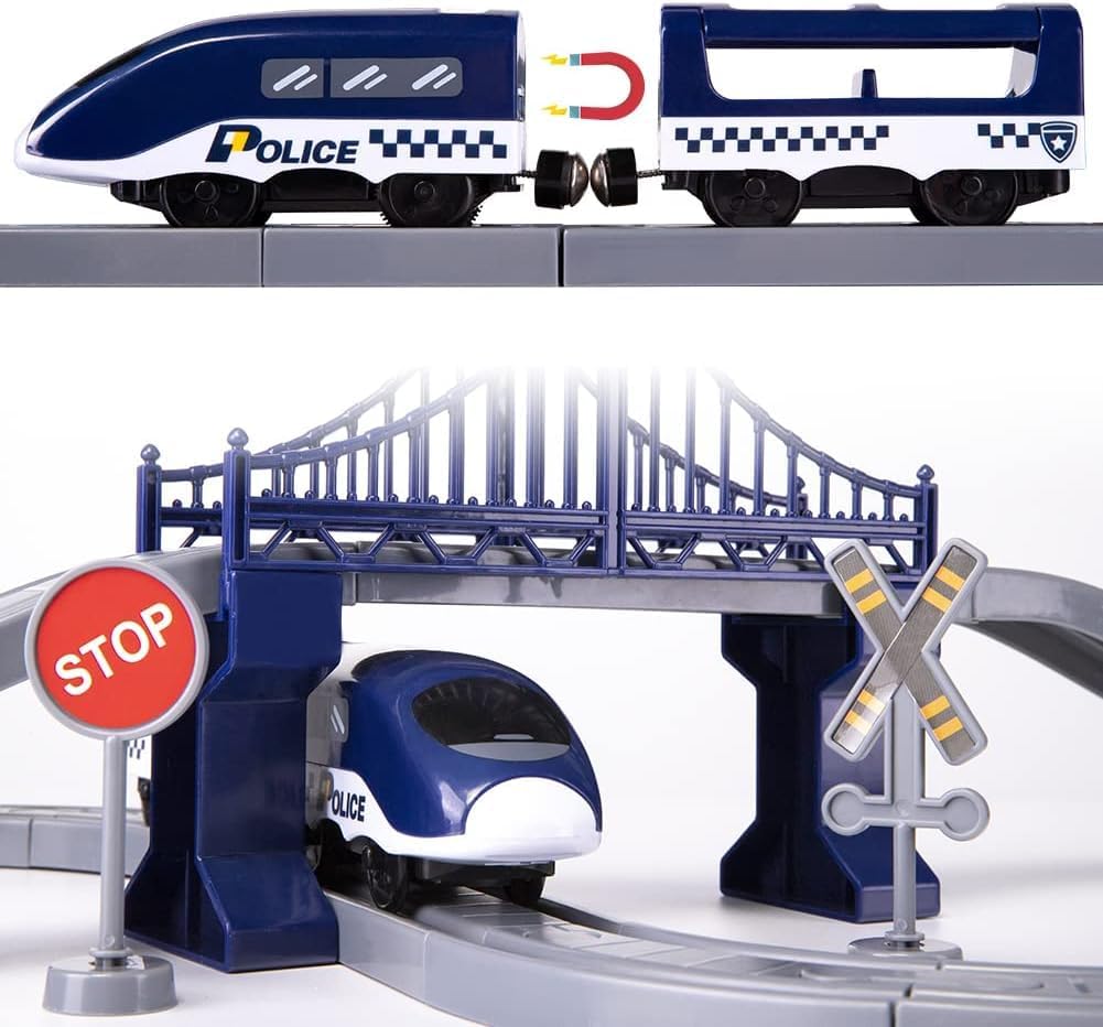 Autorennbahn Eisenbahn Rennstrecke Spielzeug ab 3 Jahr, Kinderspielzeug Elektrisch Autobahn Kompatib