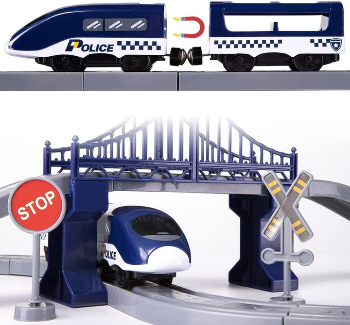 Autorennbahn Eisenbahn Rennstrecke Spielzeug ab 3 Jahr, Kinderspielzeug Elektrisch Autobahn Kompatib