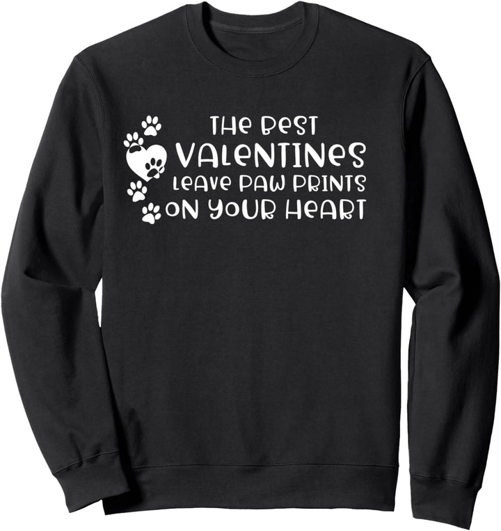 Die besten Valentinsgrüsse hinterlassen Pfotenabdrücke auf Sweatshirt