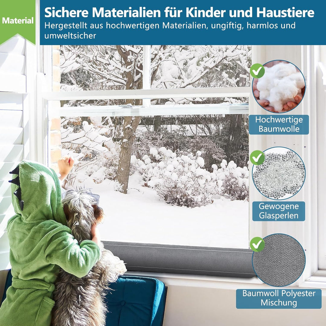 HooTown Zugluftstopper für türen, 107cm Schwerer Zugluftstopper tür Zugluftstopper Windstopper Türlu