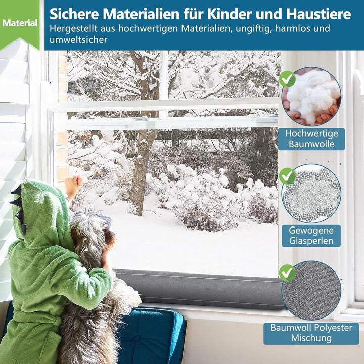 HooTown Zugluftstopper für türen, 107cm Schwerer Zugluftstopper tür Zugluftstopper Windstopper Türlu