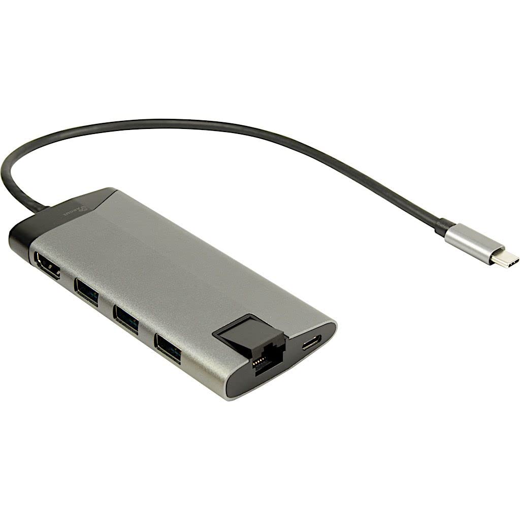 Inter-Tech GDC-802 – multifunktionale USB Type C HDMI Dockingstation, Silver