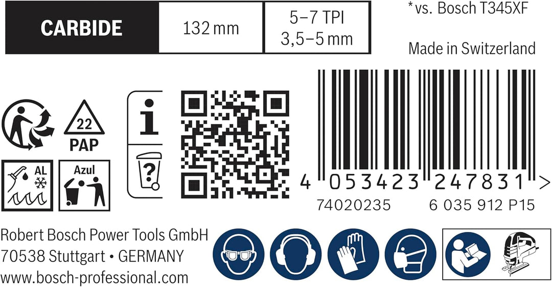 Bosch 10x EXPERT Multi Material T367XHM Stichsägeblatt (für Holz mit zähem Metall, Zäher Stahl, Läng
