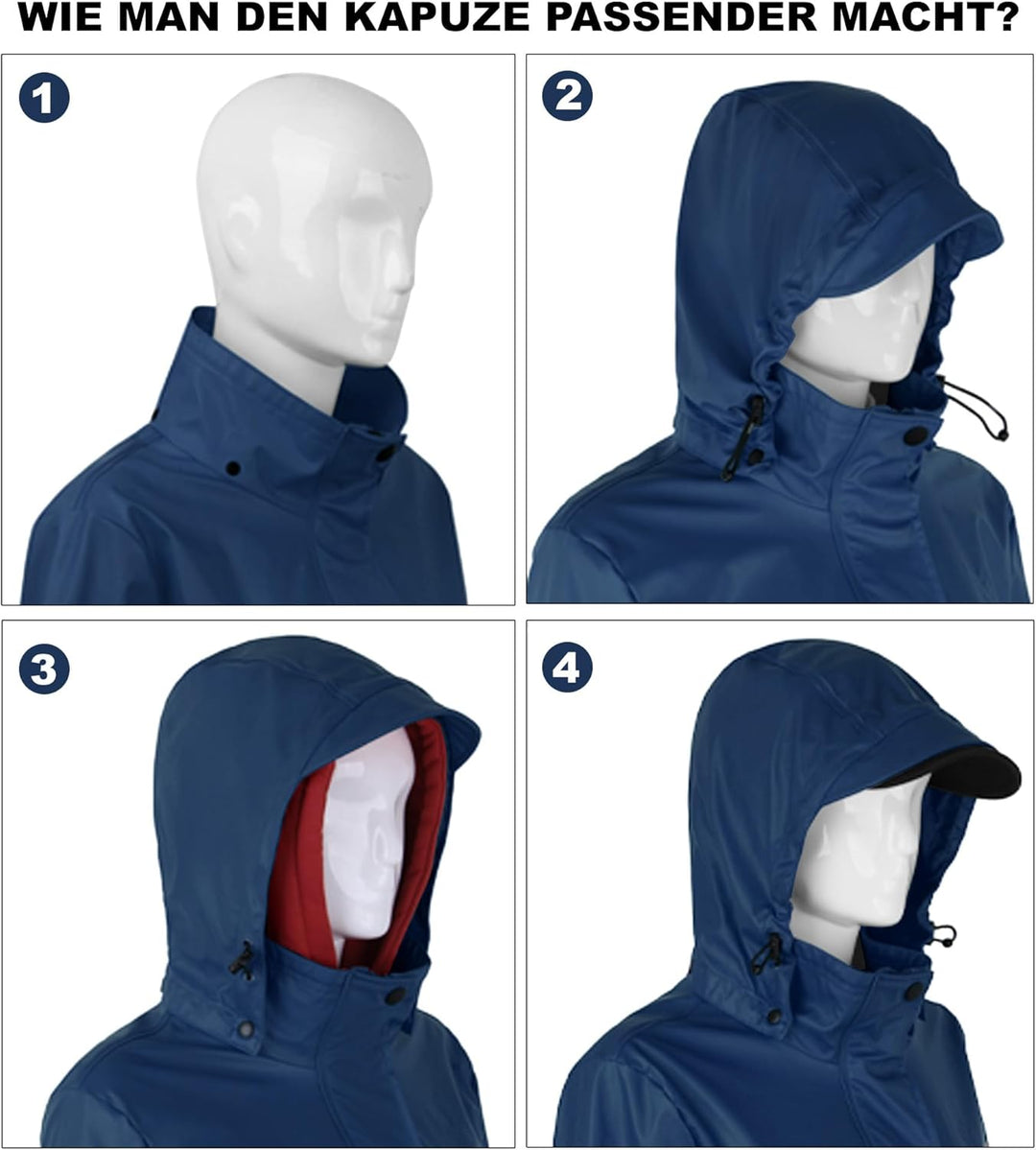 rhythm of the rain Regenmantel Damen lang Windbreaker damen wasserdicht Regenjacke damen gefüttert D