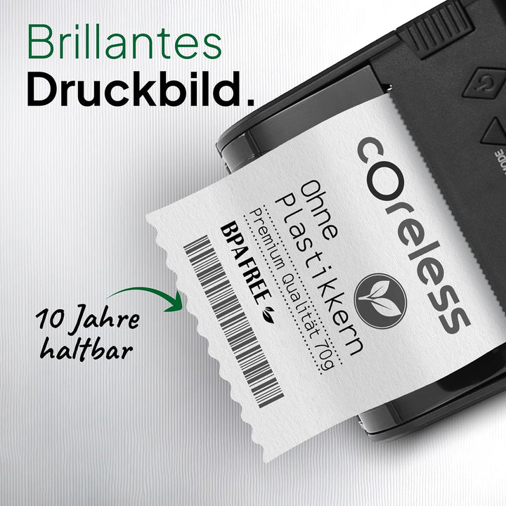 coreless - 50 Thermorollen 80mm x 80mm x 12mm mit Apotheker A ohne Plastikkern - Rolle aus Thermopap