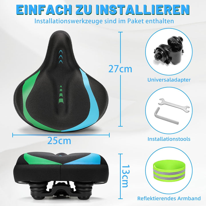CDYWD Fahrradsattel Herren &amp; Damen Bequem, Extra Breit Weich Gel Fahrrad Sattel, Ergonomisch Polster