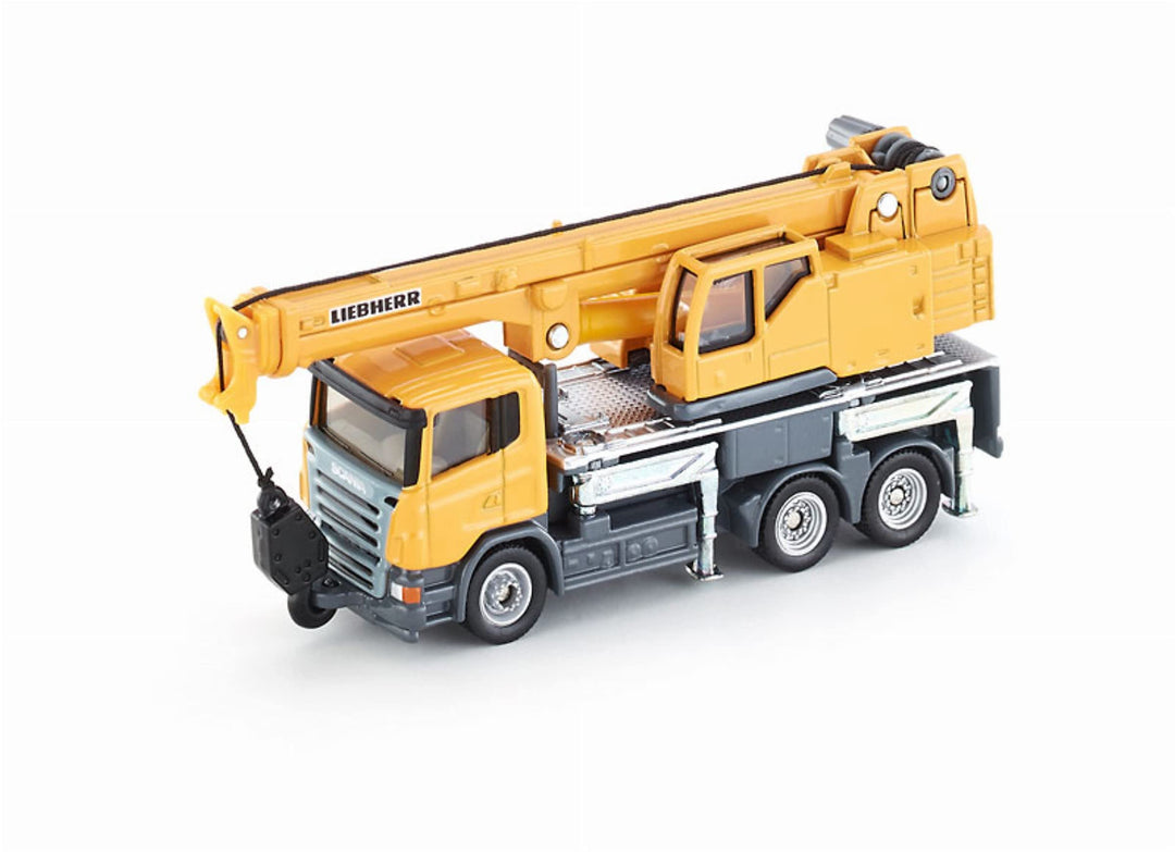 siku 1859, Teleskop-Kranwagen, 1:87, Metall/Kunststoff, Gelb, Teleskopierbarer Ausleger, Teleskop-Kr