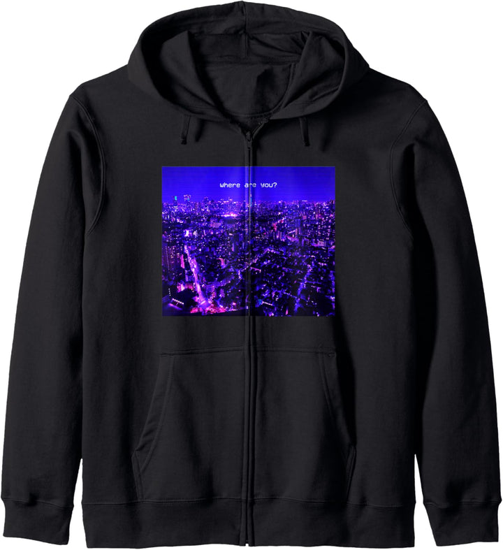 Vaporwave Ästhetik Japanisch Tokio Glitch Lofi Retrowave Kapuzenjacke