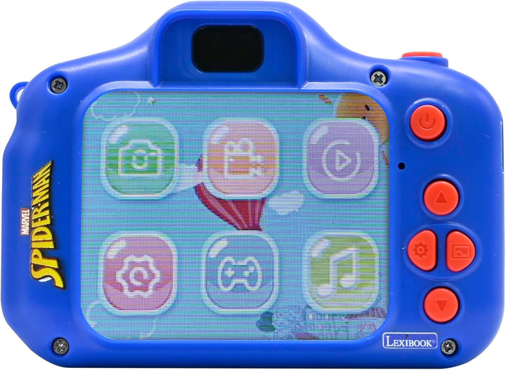 Lexibook, Spider-Man, 4-in-1 Kamera für Kinder mit Schutz, Foto-, Video-, MP3- und Spielfunktionen,