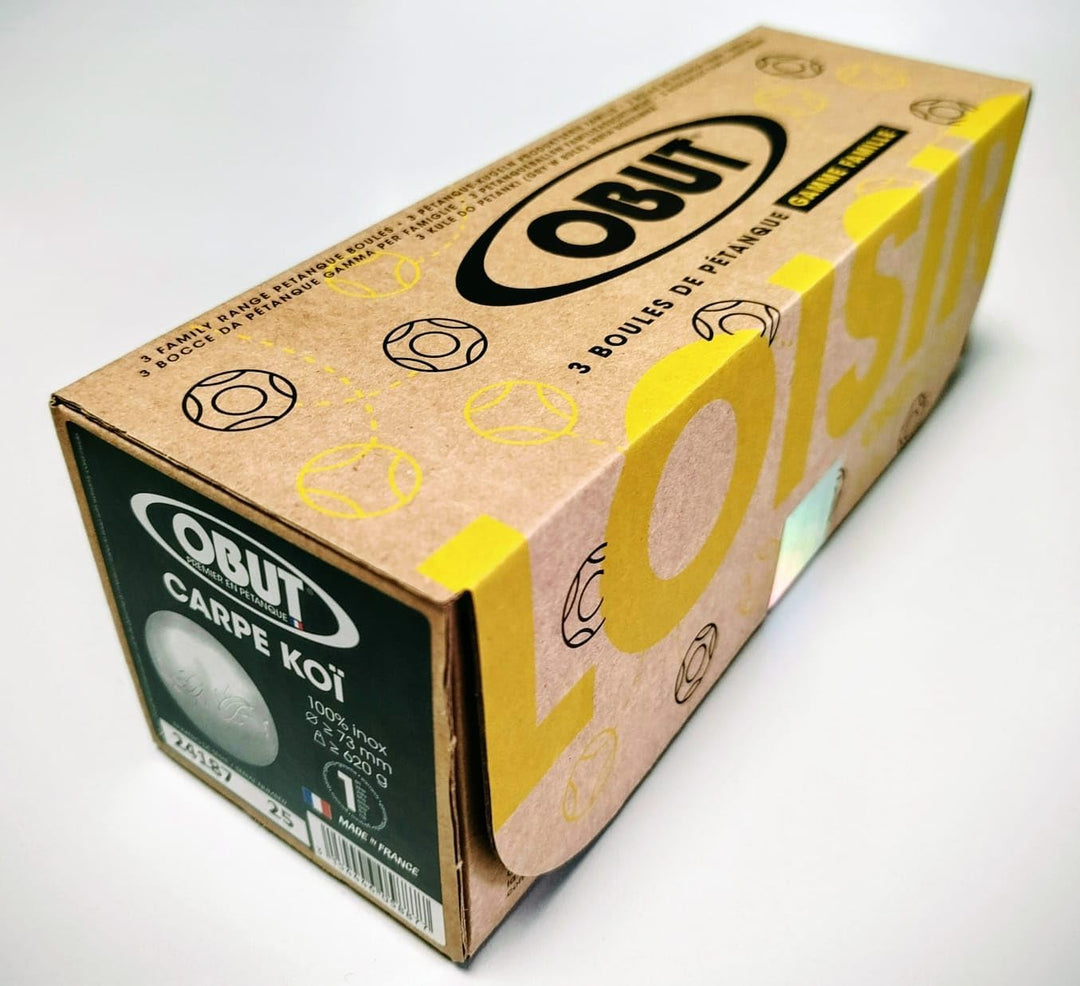 Obut Set mit 3 Boccia-Kugeln, Edelstahl, Carpe Koï