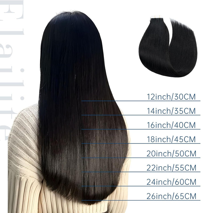 Elailite Tape Extensions Haarverlängerung - 20Stück Tape in Extensions Echthaar - Remy Real Human Ha