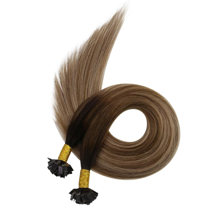 Ugeat 35cm Flat Bonding Extensions Keratin Hair Extension 1G 50Stuck/Paket Remy Brasilianer Echthaar