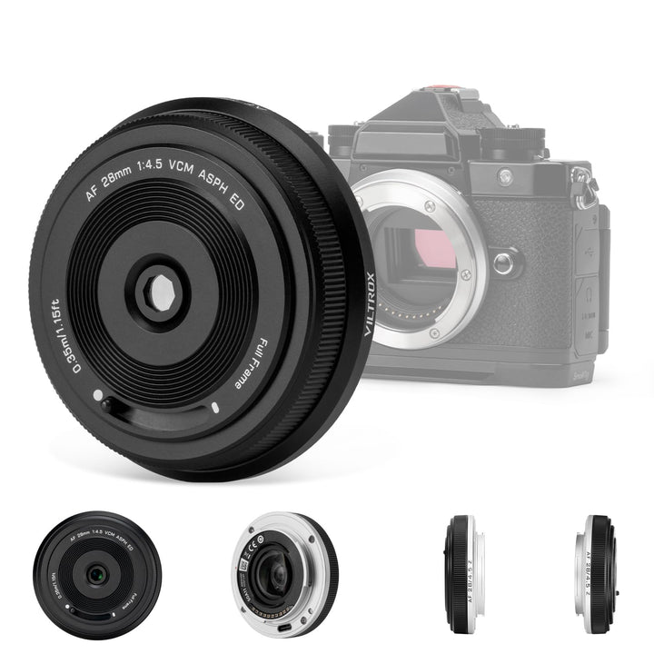 VILTROX 28mm F4.5 für Fuji Ultra-Thin Pancake Objektiv X-Mount Auto Focus 28 mm f/4.5 XF Chips-Size