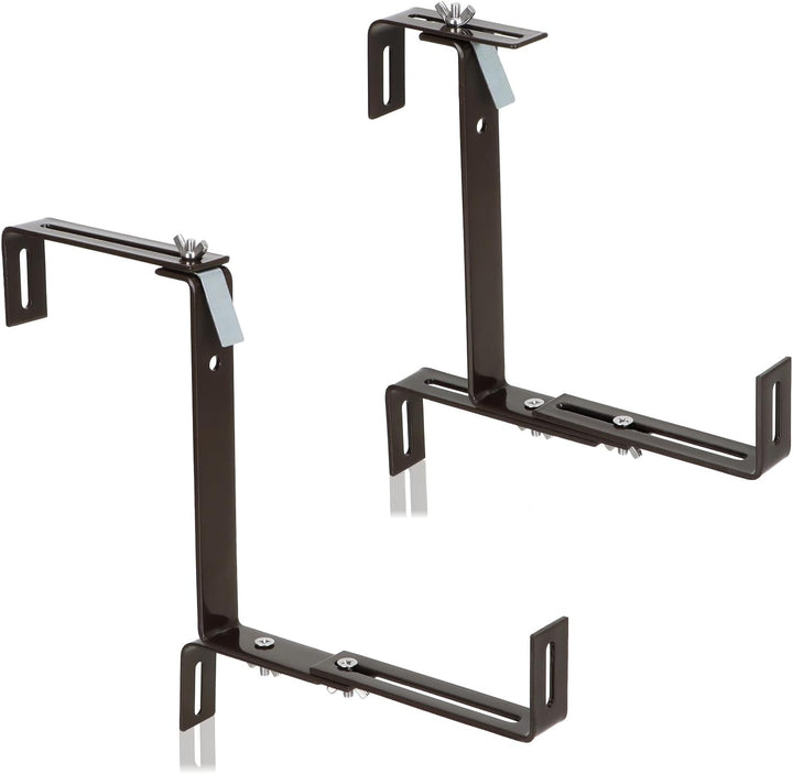 com-four® 2X Premium Blumenkastenhalter für Balkon-Brüstungen und Geländer - Flexible Befestigung au